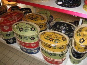 The oval shaped casserole pots are the most traditional.