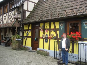 My Mom, Nina Wallace, and Divot in Soufflenheim, France