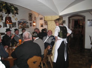 We enjoyed Sunday evening supper in Mittenwald where all the local residents meet at the Gasthof Stern. The food was delicious and the atmosphere was delightful!