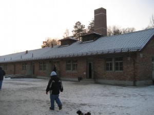 The crematorium. There were also gas chambers in this building which, according to records, were not used. No one knows for sure.