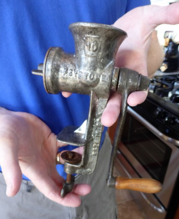 Antique meat grinder