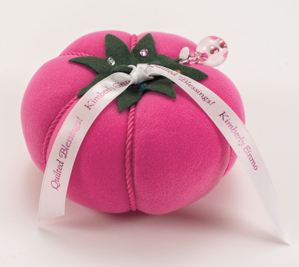 Personalized Pink Velvet Pincushion