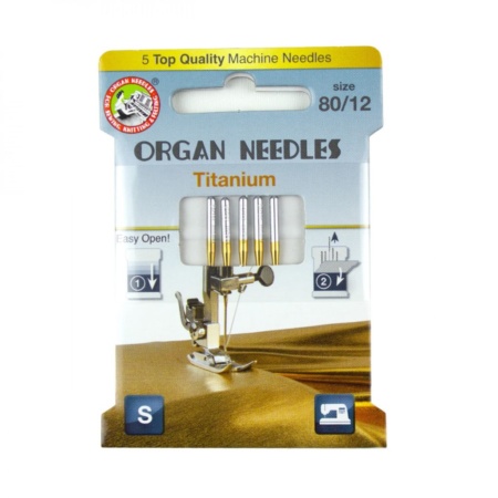 Organ Needles Titanium Size 80/12 Pack